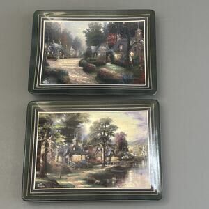 1998 Thomas Kinkade Hometown Memories Hometown Lake Bradford Exchange 2 Plates